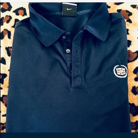 Nike Other - 😎Nike Dri fit polo shirt blue Cadillac symbol